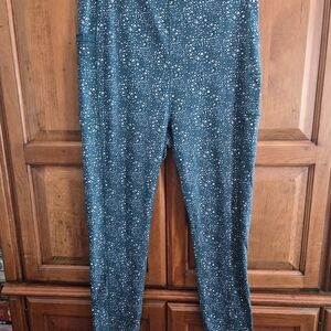 Teal Starry Print Pants